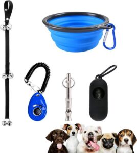 5 in 1- Hondentrainer- Blauw-Zwart- Hondenset- Clicker Hond- Anti Blaf