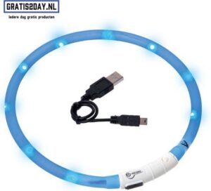 Doggystrap LED Honden-Katten Halsband - Blauw - 20-70 cm - USB oplaadbaar