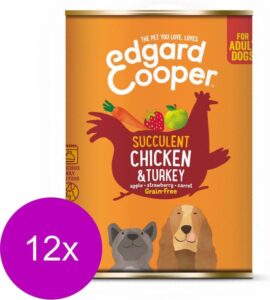 Edgard & Cooper Kip & Kalkoen Blik - Voor volwassen honden - Hondenvoer