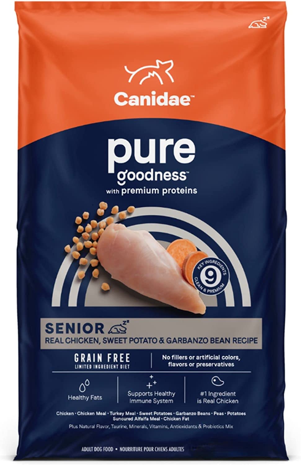 Canidae PURE Beperkt ingrediënt Senior Hondenvoer, Kip, Zoete Aardappel &Garbanzo Bean Recept