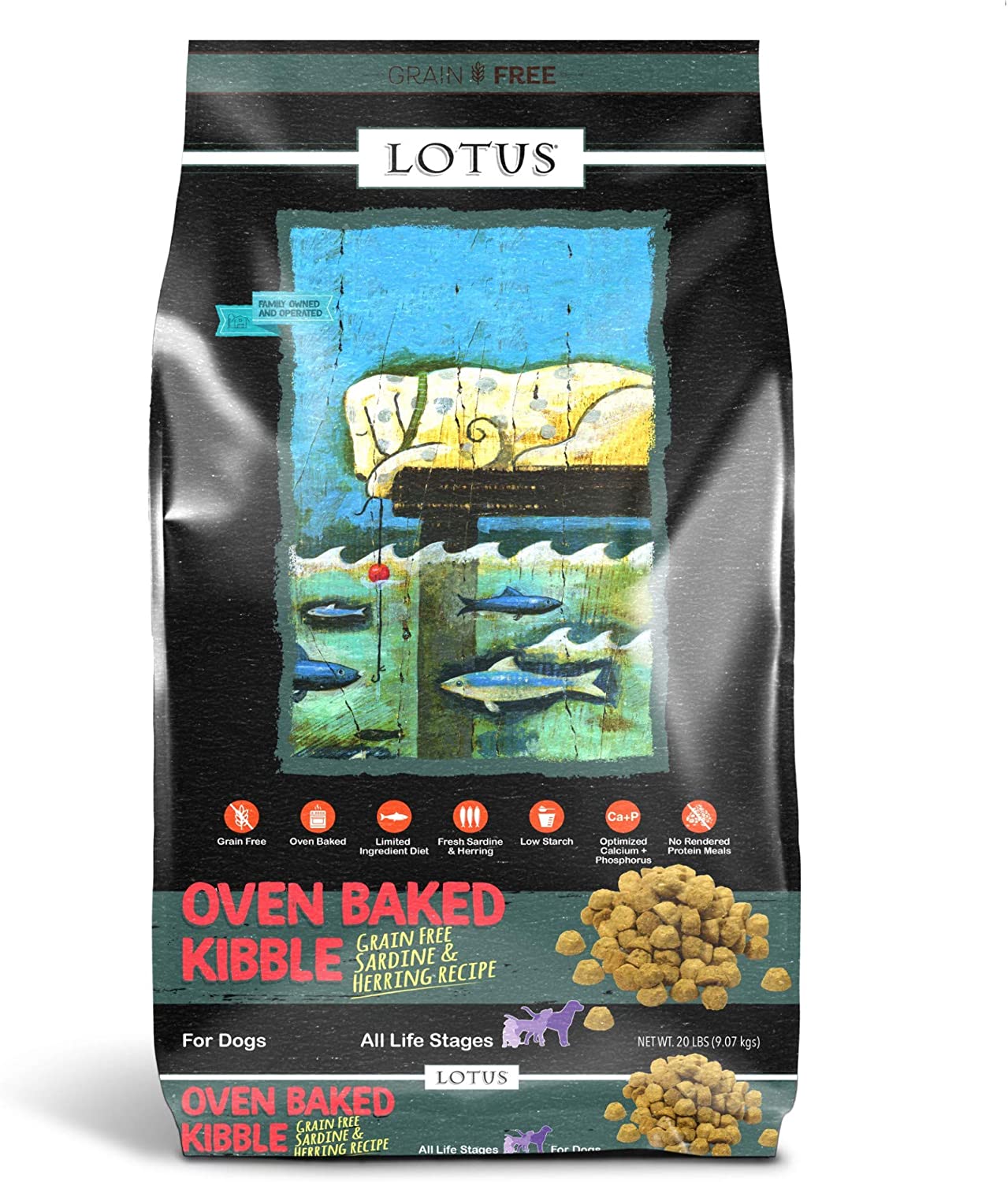 Lotus Oven-Gebakken Graanvrije Sardine &Haring Recept Droog Hondenvoer